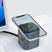 Chargeur sans fil multifonctionnel GaN 100W 6-en-1 neuf 2026 avec câble extensible Type-C de 65 cm, PD100W QC30W pour téléphone, ordinateur portable et tablette