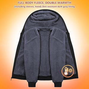 Felpa Sportiva Personalizzata ODM Super Calda e Spessa, Invernale, Foderata in Sherpa, Antivento, in Pile Polare - Product Image 2