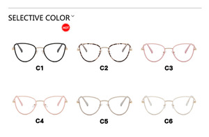 <span class=keywords><strong>Gafas</strong></span> de miopía ópticas de luz verde antiazul de moda para damas <span class=keywords><strong>con</strong></span> marco de metal elegante - Product Image 5