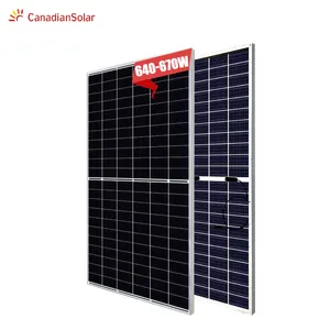 Painéis solares por atacado canadense BiHiKu7-CS7N-MB-AG 645-665W Painéis solares com lados duplos