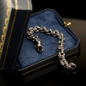 Pulsera de Acero de Titanio con Cabeza de Esqueleto, Estilo Retro, Moda Coreana, Joyería Personalizada para Hombre - Product Image 5