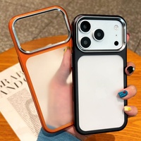 Coque de protection transparente givrée en métal pour iPhone 17 Pro Max 17Air 17Pro 17Promax, coque de téléphone rigide en PC mat électroplaqué