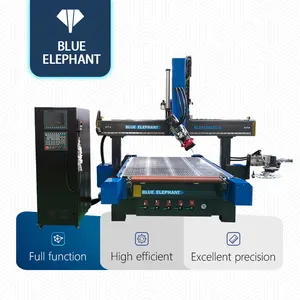 Blue Elephant Furniture Making Equipment 1325 1530 Atc Cnc 4 Axis Wood Router 3D Cnc Wood Carving Machine Sculpture