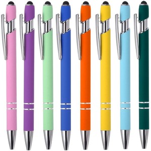 Customized Logo Stylus <b>Ballpoint</b> <b>Pen</b> Multi-Color Optional Laser Engraving Metal and Rubber Material for Promotion Gift - Product Image 1
