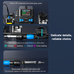 Aixun HT316 stazione di rilavorazione ad aria calda 2 <span class=keywords><strong>in</strong></span> <span class=keywords><strong>1</strong></span> stazione di saldatura a doppio canale 1400W <span class=keywords><strong>3</strong></span> modalità di riscaldamento per l'elettronica strumento di riparazione - Product Image 6