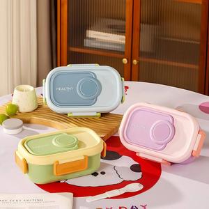 Boîte à lunch rectangulaire simple en acier inoxydable 304, personnalisable avec logo, vente en gros <span class=keywords><strong>d</strong></span>'usine - Product Image 3