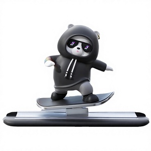 New Upgraded Skateboard <b>Bear</b> Car Interior Accessories Silent Sliding <b>Cute</b> Doll Dashboard Decoration Cartoon Style Portable - Product Image 3