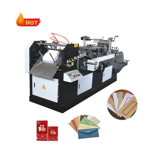 Fully Automatic Wallet Sticky Red Envelope Maker Fold Pasting Machine Small Brown Paper Peel Seal Envelope Gluing Making Machine