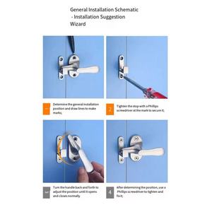 스테인레스 스틸 도어 래치, 안전한 도난 방지 욕실 래치, 단단한 손잡이 잠금 장치 나무 방 래치 하이 퀄리티 - Product Image 6