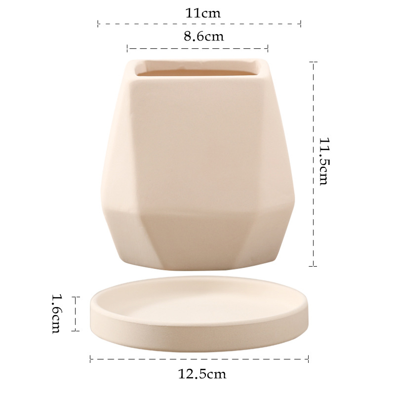 ivoire-Plain losange bouche carrée 11cm