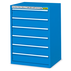 Fami Flexa Series <b>Drawer</b> Cabinet 6 <b>Drawers</b> L717 D600 H1000 Blue Ral5012 <b>Tool</b> Storage - Product Image 3