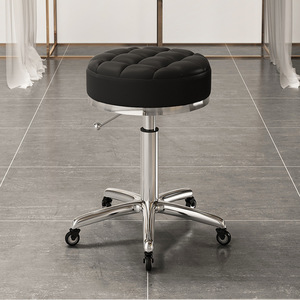 Taburete Giratorio Hidráulico Moderno Multiusos con Múltiples Compartimentos de Almacenamiento, Asiento Acolchado y Base Rodante de Acero Inoxidable - Product Image 1