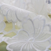 Ovale — Toppers de Table brodés en alliage blanc, décoration florale, élégants pour la salle à manger ou autre