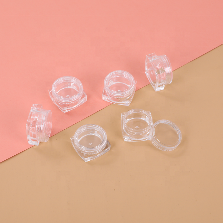 3g 5g Clear PS Plastic Cosmetic Jar Luxury Container with Screw Top Lids for Skin Care Samples