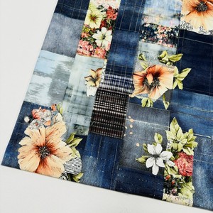 BC Marque Textile Coton Spandex Tissu <span class=keywords><strong>Patchwork</strong></span> Jeans Patch Style Numérique <span class=keywords><strong>Plaid</strong></span> Géométrique Impression Tissu pour Vêtements À La Mode - Product Image 3