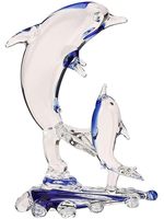 Dôme en verre soufflé artisanal en borosilicate, motif dauphin, décoration d'intérieur, couleur personnalisable, mini-monde en verre, Noël, Poisson d'avril