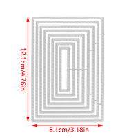 Fustella Personalizzata Rettangolare con Bordo Floreale in Acciaio al Carbonio, Stencil per Fustellatura e Goffratura per Cartoleria Fai da Te, Scrapbooking e Creazione di Biglietti