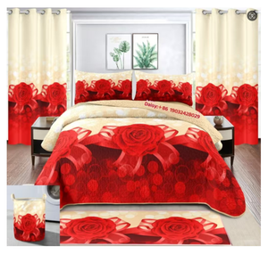 Juego de cama de 8 piezas para <span class=keywords><strong>3</strong></span> <span class=keywords><strong>personas</strong></span> con cortinas a juego set di biancheria da letto set 8 pezzi copriletto king size set di cotone - Product Image 5