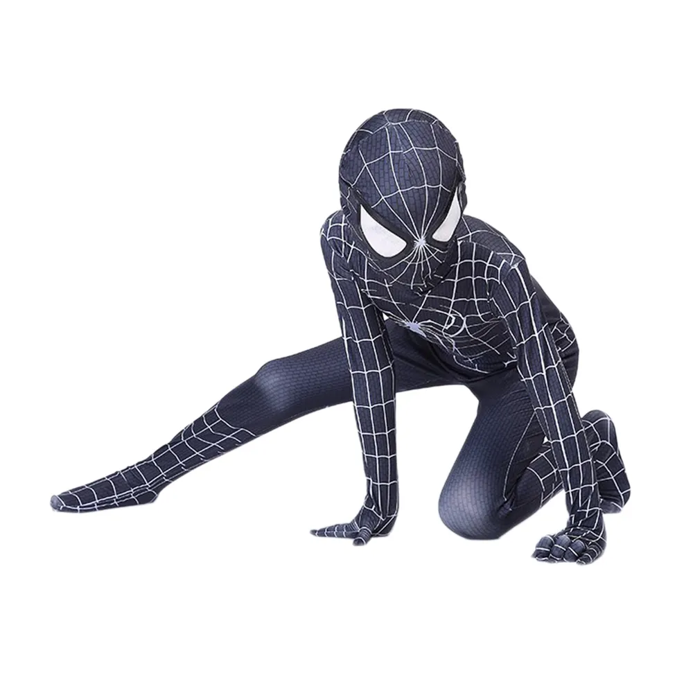 Siyah örümcek çocuk giyim çocuk rol oynamak çocuk örümcek adam 3d Tv filmi örümcek-adam cadılar bayramı kostüm