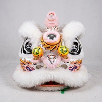 Costume de tête de lion pour le Nouvel An chinois, fait main pour adultes, en soie/coton, laine épaisse et peluche, traditionnel, pour spectacle sur mesure, 5000 ans d'histoire