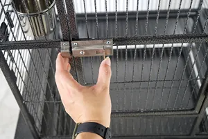 נוח יוקרה גדול חלל שחור 304 נירוסטה ברזל תוכי הקנריים תוכית כלוב ציפורים חיות מחמד מתכת גדול כלוב למכירה - Product Image 5