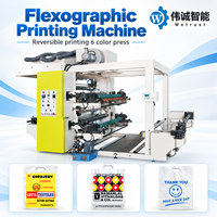 Machine d'impression flexographique 6 couleurs pour l'impression de films plastiques en rouleau avec système de guidage de ruban EPC
