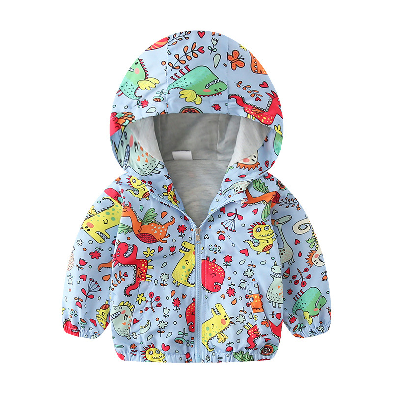 Veste dinosaure fond bleu