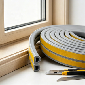 Guarnizione in espanso finestra EPDM per porta <span class=keywords><strong>e</strong></span> finestra a forma di finestra D isolamento acustico antivento striscia sigillante autoadesiva - Product Image 2
