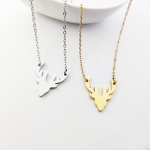 Vendita calda cina all'ingrosso Designer gioielli in acciaio inox cervo pendente corna di moda collana gioielli - Product Image 2