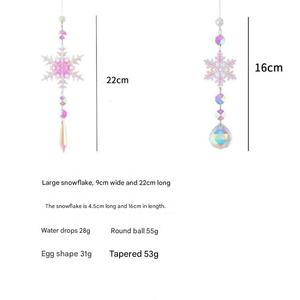 Carillons éoliens en cristal, décorations de flocons de neige de Noël, lumière et ombre arc-en-ciel, fenêtre, décoration d'arbre de Noël, attrape-rêves - Product Image 6