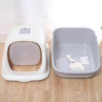 Nouveau design de bac à litière en plastique pour chat avec tiroir entièrement fermé, toilette d'extérieur durable pour chat avec fournitures pour animaux de compagnie pour chats
