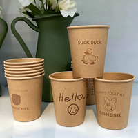 Gobelets en papier kraft à paroi simple, doublement enduits de PE de qualité alimentaire, biodégradables, imprimés sur mesure, jetables, pour boissons froides