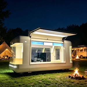 Food Truck Gull Wing Gate Trailer Vintage Classic Style Outdoor Mobile <b>Kitchen</b> Single Axle 4 Wheel Wholesale New Food Truck - Product Image 5