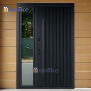 Anlike Doors Factory <span class=keywords><strong>House</strong></span> Entrada Negro Columpio moderno Aluminio fundido Seguridad Exterior Puertas de acero Seguridad Exterior - Product Image 5