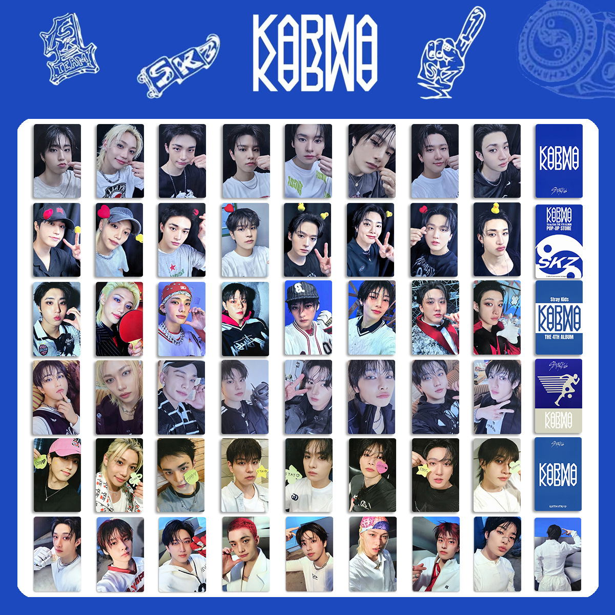 8Pcs/Set Kpop Straykids Photocards KARMA JAPAN Album Hyunjin Felix