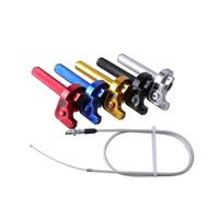 Poignées de guidon universelles en aluminium CNC pour moto, avec câble transparent antidérapant pour scooter et accélérateur rotatif
