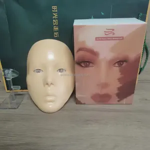 Nueva máscara de maquillaje 5D reutilizable de cara completa, tablero de piel de práctica de maquillaje de silicona de cara completa para principiantes