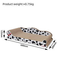 Nouveau design de chat en carton en forme de chien grattoir grand chat planche à gratter jouet