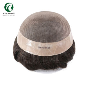 Système de remplacement capillaire pour homme <span class=keywords><strong>DMC</strong></span>-PU Edge de haute qualité, base mono, unités de cheveux humains indiens, effet naturel, en stock, perruque toupet pour homme - Product Image 4