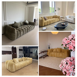 Divano Moderno Comprimibile Stile Crema Senza Telaio, Divano Lineare, Mobili per Soggiorno, Poltrone e <span class=keywords><strong>Divani</strong></span> di Lusso - Product Image 5