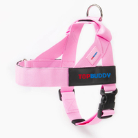 Harnais pour chien rose sans traction avec poignée facile à enfiler Sangles réglables rembourrées réfléchissantes Harnais pour animaux de compagnie pour grands chiens