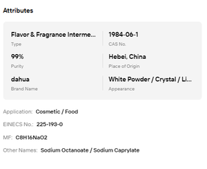 Octanoate de sodium de qualité industrielle en gros, pureté 99 %, CAS 1984-06-1, tensioactif anionique - Product Image 6