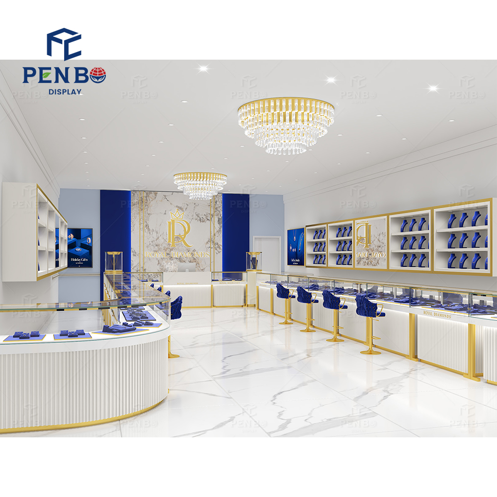 Luxury Jewelry Shop Interior Design Custom LED Display