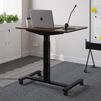 Bureau mobile électrique réglable en hauteur 80 x 60 cm, bureau debout avec roulettes, chariot pour ordinateur portable, table ergonomique