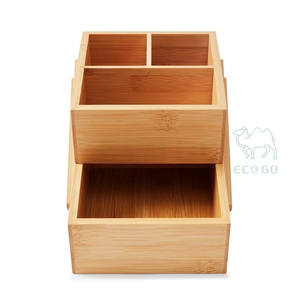กล่องไม้ไผ่จัดเก็บเครื่องสำอาง2ชั้นกล่องไม้ - Product Image 2