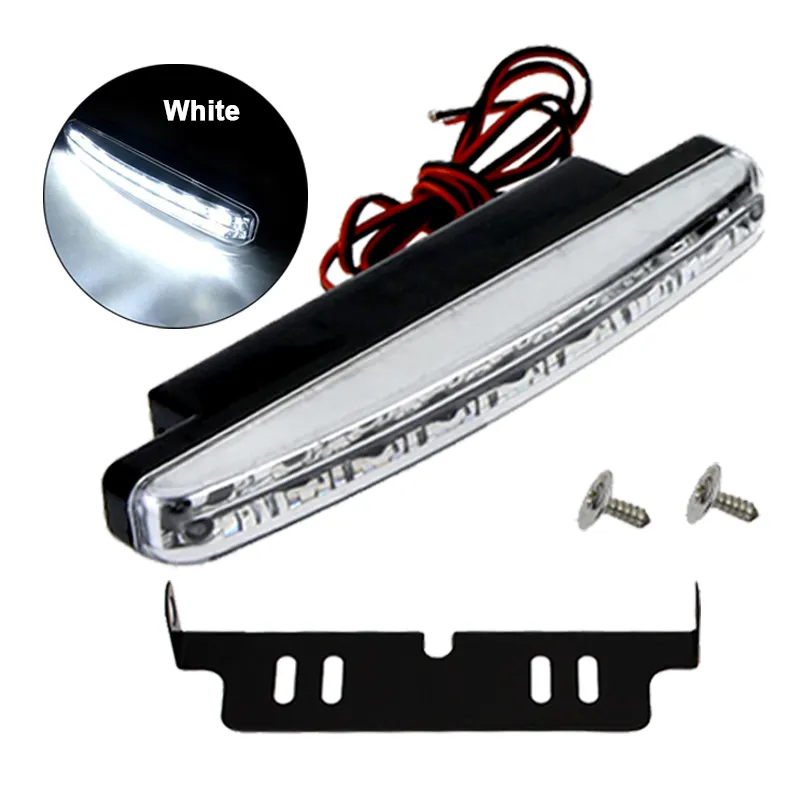 Car External LED Working Bulb Daytime Running Light Super Bright White Auto Fog Lamp Assembly Car Styling DRL 8LED 6000K 12V