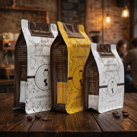 Sachets de café YOUYI noirs mats à fond plat avec valve de dégazage unidirectionnelle et fermeture éclair refermable à languette pour grains de café