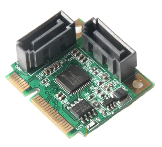 China Manufacturer Single Chip Design Mini PCI Express To 2 Ports SATA 3.0 Adapter