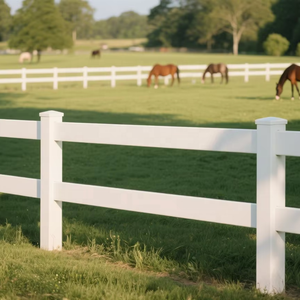 Chống xước PVC hai đường sắt trang trại hàng rào an toàn ngoài trời hàng rào cho ngựa bao vây & chăn nuôi đồng cỏ trang trại ranh giới tấm - Product Image 1