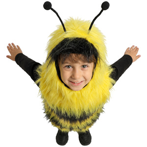 Costume d'abeille Jiedi pour enfants de 4 à 6 ans, tenue de cosplay unisexe pour Halloween avec antennes et design duveteux - Product Image 3